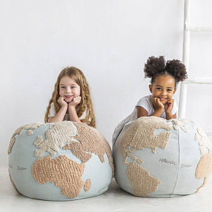 Подушка-пуф Лорена Каналс (Lorena Canals) "Глобус", 45 х 50 см